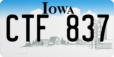 IA license plate CTF837