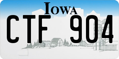 IA license plate CTF904