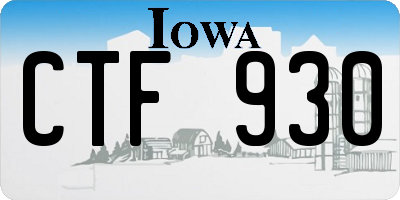 IA license plate CTF930