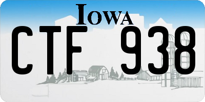 IA license plate CTF938