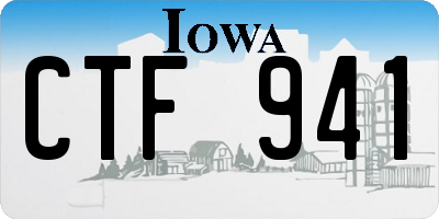 IA license plate CTF941