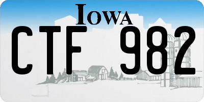 IA license plate CTF982