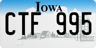 IA license plate CTF995