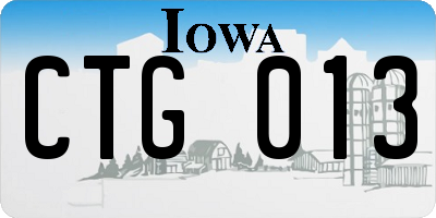 IA license plate CTG013