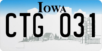 IA license plate CTG031
