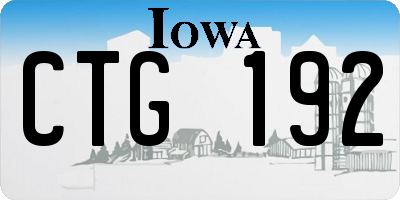 IA license plate CTG192