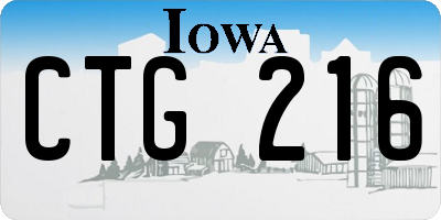 IA license plate CTG216