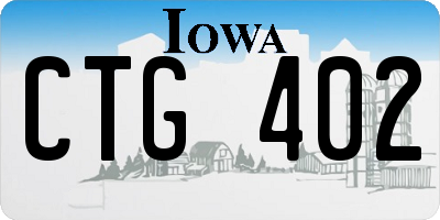 IA license plate CTG402