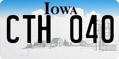 IA license plate CTH040
