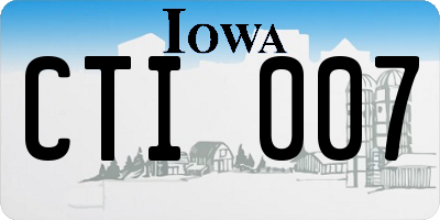 IA license plate CTI007