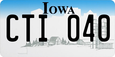 IA license plate CTI040