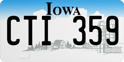 IA license plate CTI359