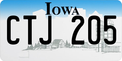 IA license plate CTJ205
