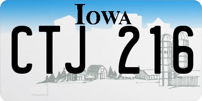 IA license plate CTJ216
