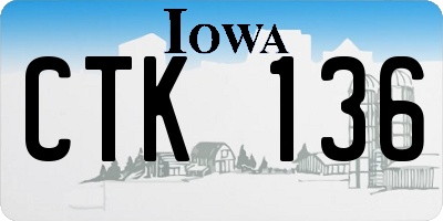 IA license plate CTK136