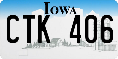 IA license plate CTK406