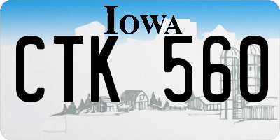 IA license plate CTK560