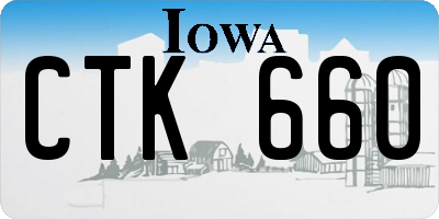 IA license plate CTK660