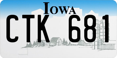 IA license plate CTK681