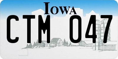 IA license plate CTM047