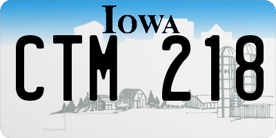 IA license plate CTM218