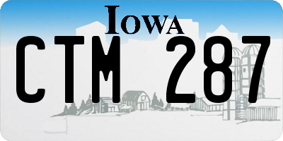 IA license plate CTM287
