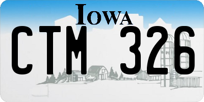 IA license plate CTM326