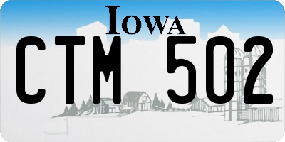 IA license plate CTM502