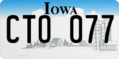 IA license plate CTO077