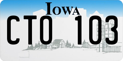 IA license plate CTO103