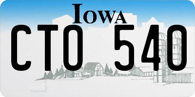 IA license plate CTO540