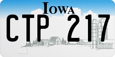 IA license plate CTP217