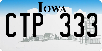 IA license plate CTP333