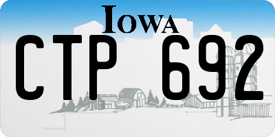IA license plate CTP692