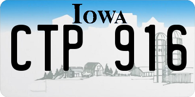 IA license plate CTP916