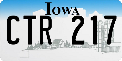 IA license plate CTR217