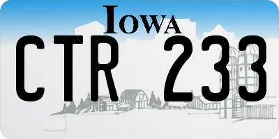 IA license plate CTR233