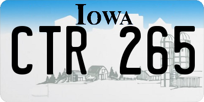 IA license plate CTR265
