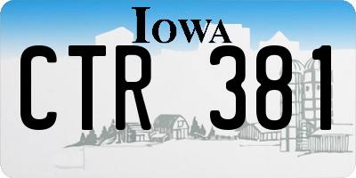 IA license plate CTR381