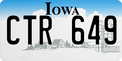 IA license plate CTR649