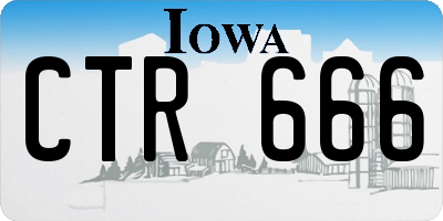 IA license plate CTR666