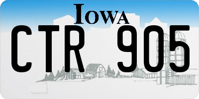 IA license plate CTR905