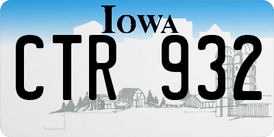 IA license plate CTR932