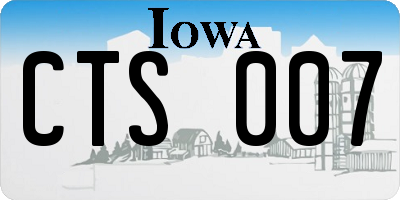 IA license plate CTS007