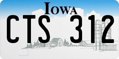 IA license plate CTS312