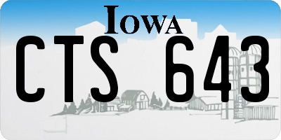 IA license plate CTS643