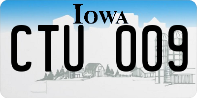 IA license plate CTU009