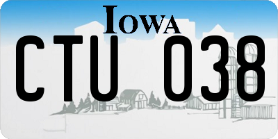 IA license plate CTU038