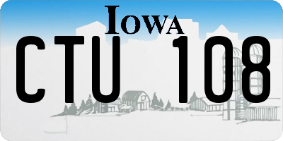 IA license plate CTU108