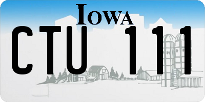 IA license plate CTU111
